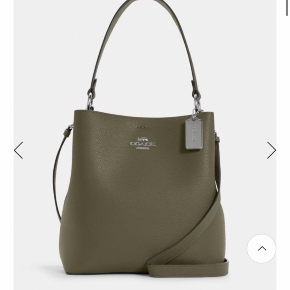 NWOT Coach Olive Green Leather Shoulder Bag/Bucket bag
